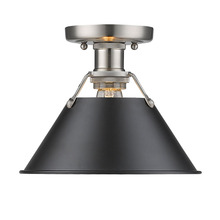  3306-FM PW-BLK - Orwell 1-Light Flush Mount in Pewter with Matte Black